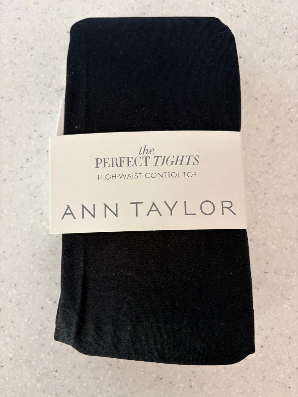 NWT ANN Taylor The Perfect Tights - Black High-Waist Control Top. Opaque Sz Med